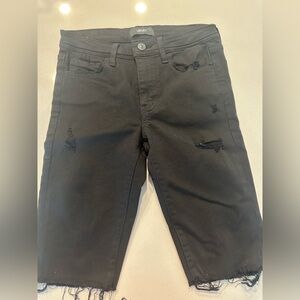 Women’s bermuda black mid rise denim cut offs